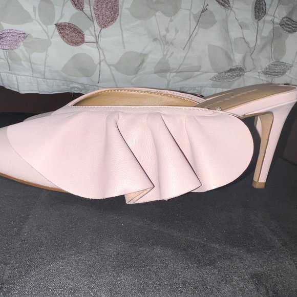 Rebecca Minkoff Giov Pink Heeled Mules - Picture 4 of 7